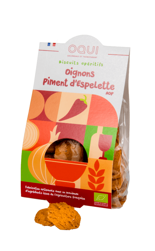 Biscuits apéritifs bio - Oignon Piment d'Espelette