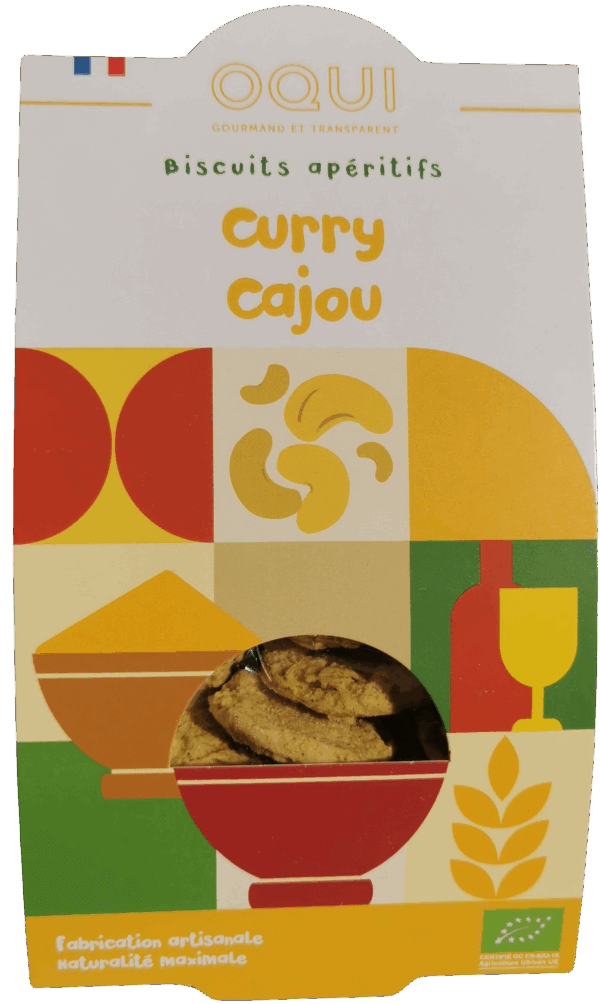 Biscuits apéritifs bio - Curry cajou