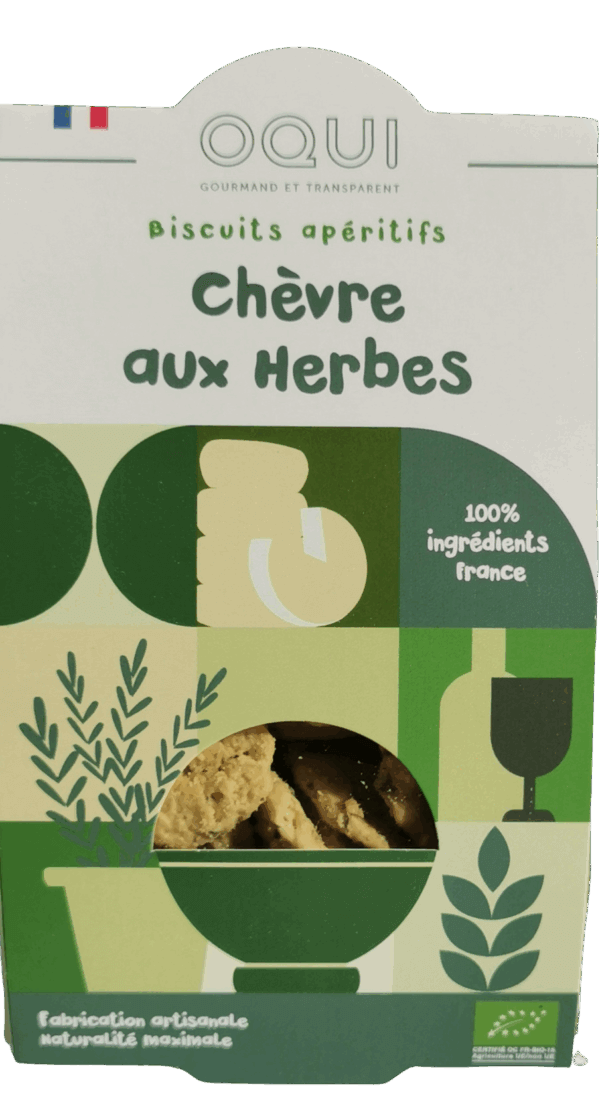 Biscuits apéritifs bio - Fromage de chèvre aux herbes