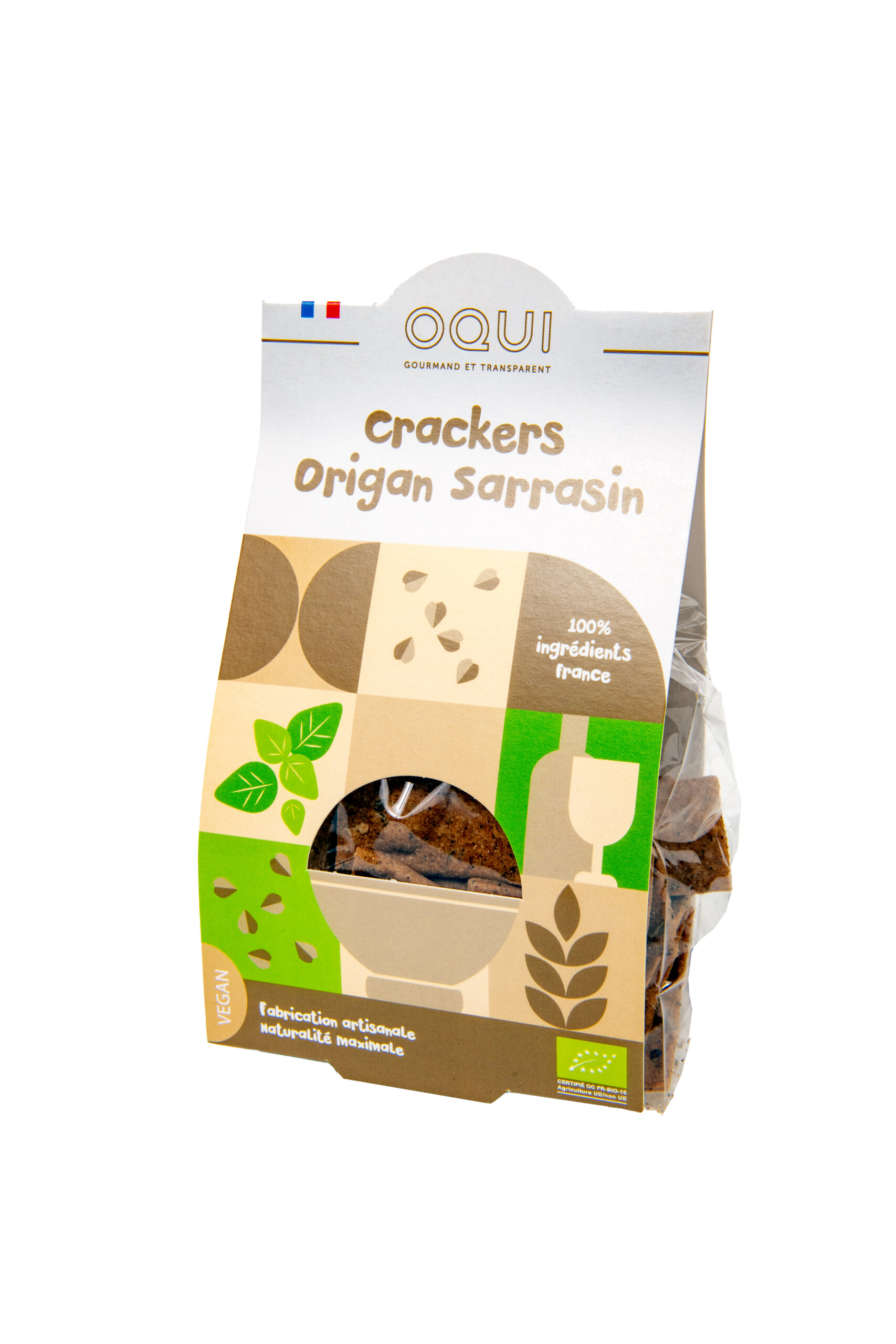 Biscuits apéritifs bio - Crackers Origan Sarrasin