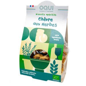 Biscuits apéritifs bio - Fromage de chèvre aux herbes