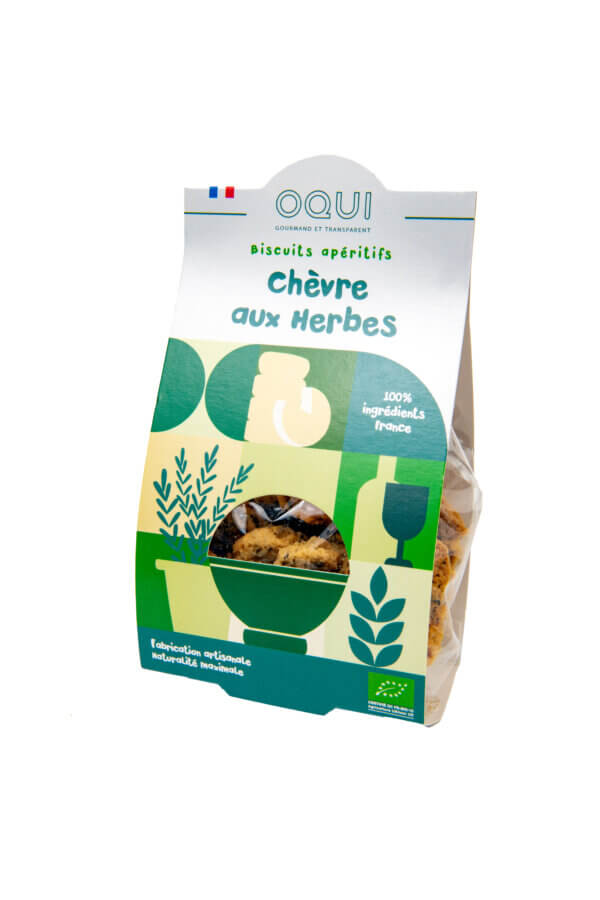 Biscuits apéritifs bio - Fromage de chèvre aux herbes