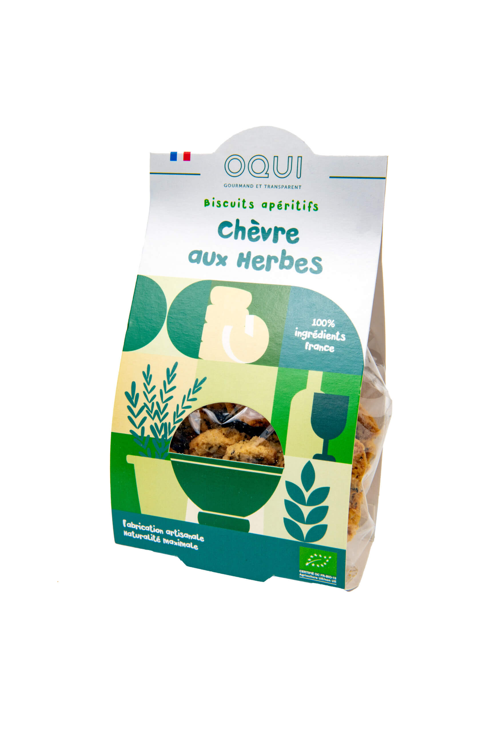 Biscuits apéritifs bio - Fromage de chèvre aux herbes